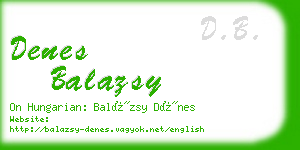 denes balazsy business card